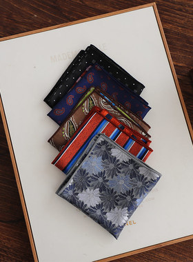 复古花朵条纹灰色酒红黑色正装商务西装口袋巾韩版宴会胸巾小方巾