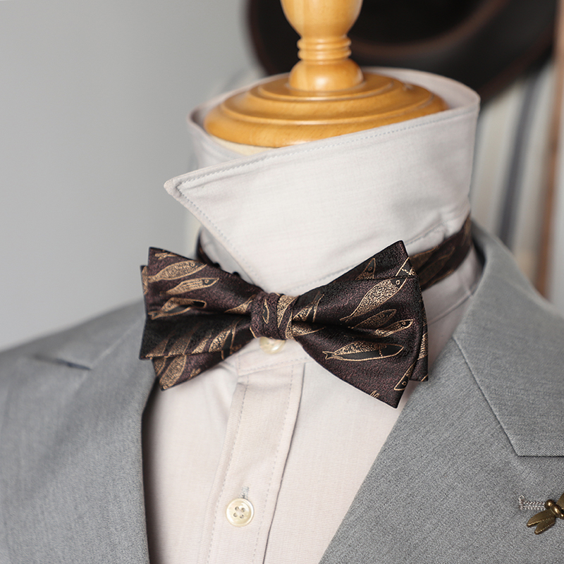 英伦复古婚礼新郎男式花纹领结