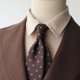 复古正装男士咖色蓝色酒红圆点彩系商务领带宴会酒会婚礼结婚年会