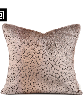 echo进口割绒橘粉淡紫色高档奢华抱枕别墅女孩房藕粉样板间方靠垫