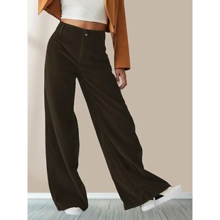 高腰显瘦休闲直筒长裤High waisted slimming straight leg pants