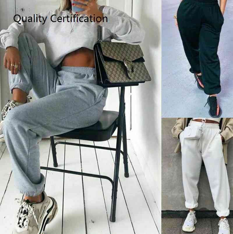 Sweatpants Baggy Ankle-length Trousers Black White Gray
