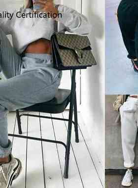 Sweatpants Baggy Ankle-length Trousers Black White Gray