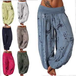 Printed wide loose wide leg pants women casual pants阔腿裤