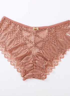 Mid rise lace hollow cross strap underwear蕾丝镂空交叉带内裤