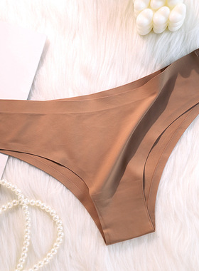 Solid color mid rise seamless underwear 女士纯色中腰无痕内裤