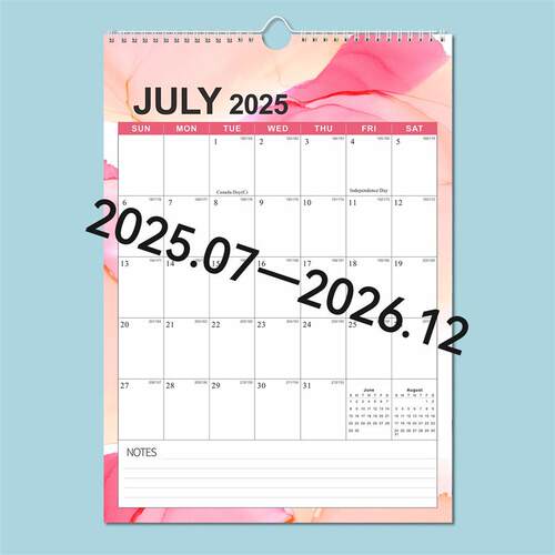 2026 2025English wall calendar monthly weekly planner agenda