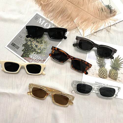 1PCs New Women Rectangle Vintage Sunglasses Brand Designer R