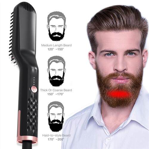 3in1 brush hair beard style comb straightener man 头发造型梳