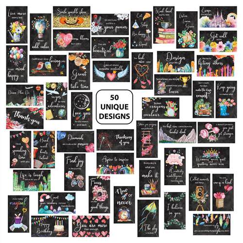 50pcs Encourage card English quotes incentive lunch box note