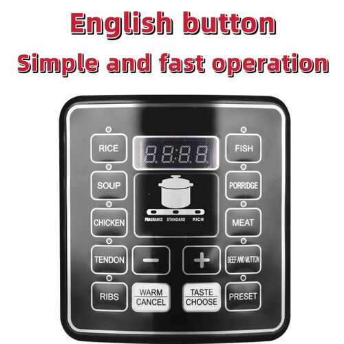 6L English push button Rice cooker electric pressure cooker