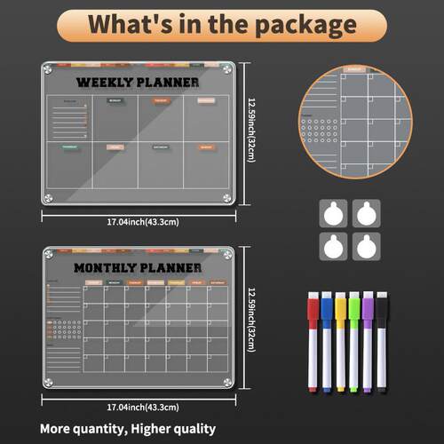 magnetic transparent acrylic board note message schedule