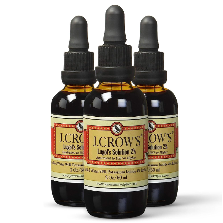 美国J.CROW'S Lugol's 碘溶液2%优质碘化钾液体支持甲状腺健康