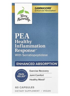 美国Terry Naturally舍雷肽酶的PEA健康炎性反应配方60 粒胶囊