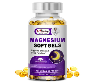 美国Alliwise甘氨酸镁400毫克元素镁含100毫克钙 维生素 D3 和 K2