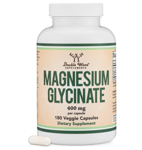 美国Double Wood Supplements甘氨酸镁400毫克双木补充剂高吸收镁
