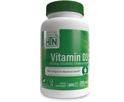 美国Health Thru Nutrition 维生素 D3 10000iu 250mcg 胆钙化醇