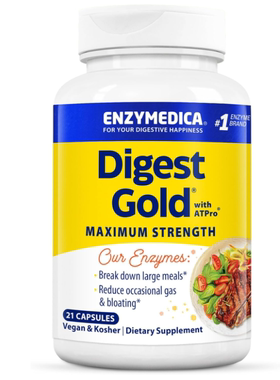 美国Enzymedica Gold +ATPro强效酶配方腹胀和胀气14种关键酶21粒