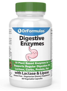 美国DrFormulas 消化酶缓解腹胀气体乳糖不耐症 淀粉酶 脂肪酶