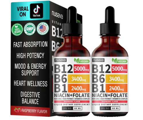 美国维生素B12和B6 液体滴剂维生素 B复合物 5000mcg B12甲钴胺