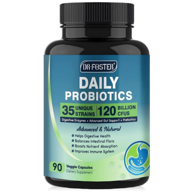 美国DRFOSTER男女益生菌1200亿益生菌益生元和消化酶免疫支持90粒