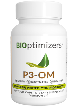 美国BiOptimizers P3-OM 蛋白水解益生元和益生菌植物乳杆菌 60粒