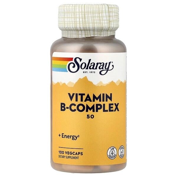 美国Solaray B-Complex 50 天然复合维生素 B 素食胶囊100 粒