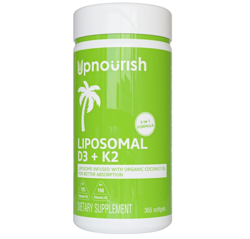 美国UpNourish LiposomalD3K2 MK-7骨骼和免疫健康5000IU维生素D3