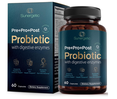 美国 Sunergetic4 合 1 益生菌益生元益生元和消化酶 肠道 免疫力
