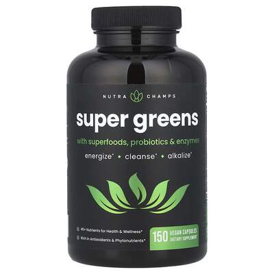 美国NutraChamps 含 Superfood 益生菌和酶的 Super Greens150粒