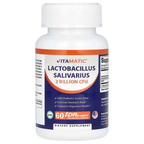 美国Vitamatic唾液乳杆菌益生元益生菌 20亿 CFU 60 DRCaps