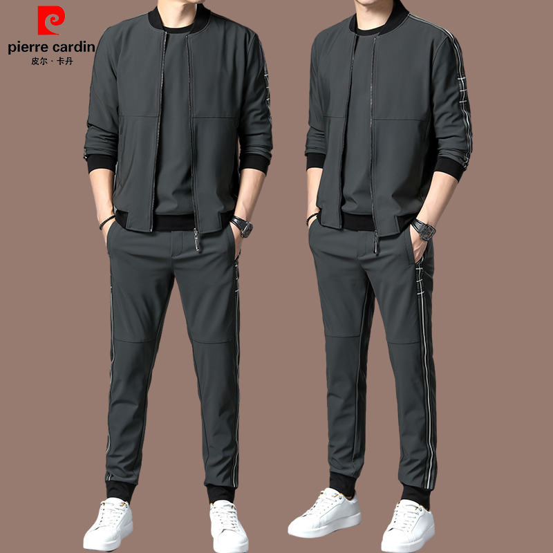 皮尔卡丹春秋季男士薄款三件套潮