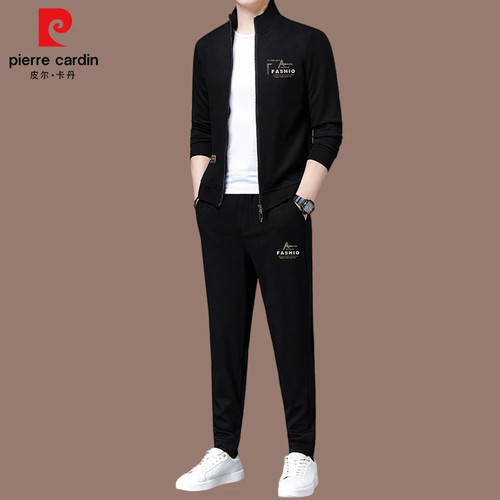 皮尔卡丹男士桑蚕丝休闲运动套装