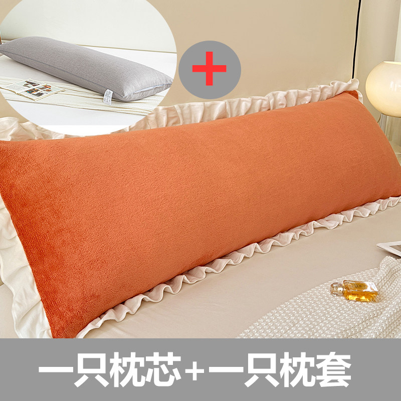 牛奶法兰绒花边枕套带肌理纹枕头