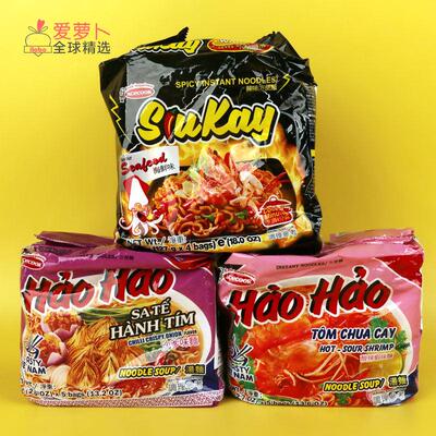 越南ACECOOK辣海鲜风味沙爹风味酸辣虾风味泡面 麺泡面 麺速食拌