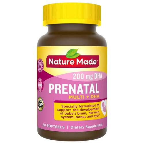 Nature Made 孕妇复合维生素DHA 多种维矿叶酸孕期哺乳期专用60粒