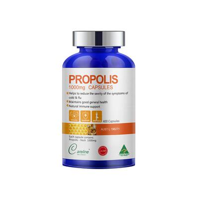 澳洲直邮Careline柯蓝黑蜂胶胶囊400粒原胶正品propolis黄酮类