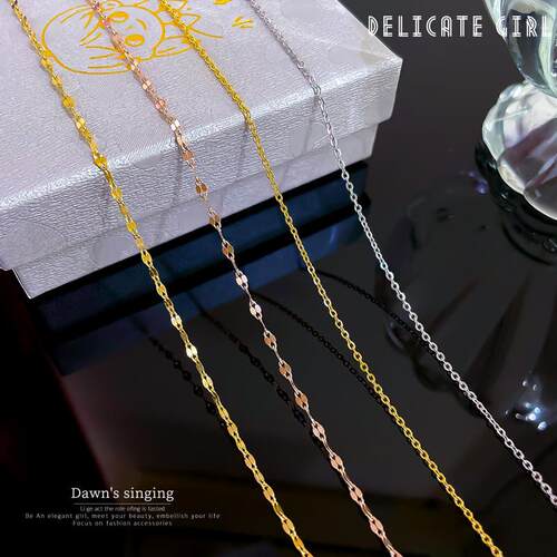 Titanium steel rose gold necklace jewelry chain钛钢项链链条