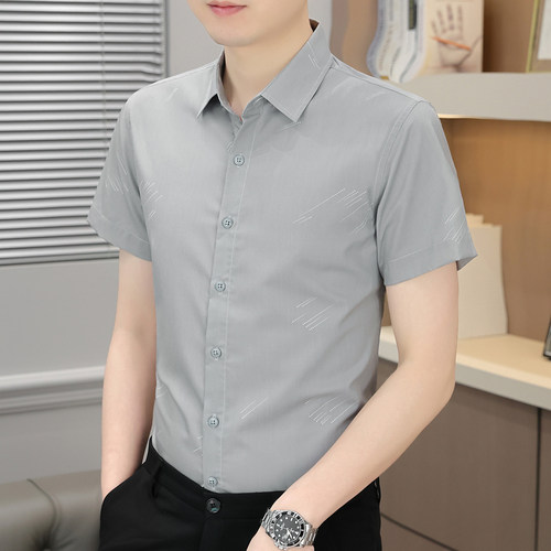 男士短袖衬衫夏装衬衣潮流帅气