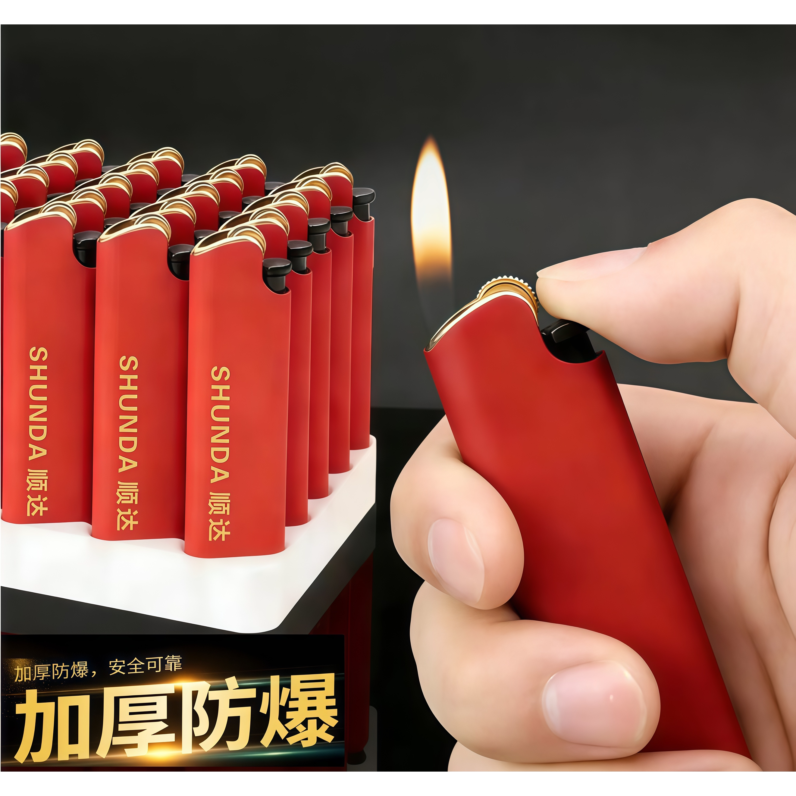 金属砂轮火石打火机定制订做高端防爆铁壳充气火机广告订做印logo