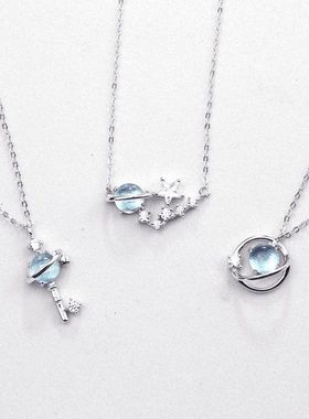 女闺蜜项链姐妹小众三人吊坠二人一对信物友谊饰品毛衣链首饰