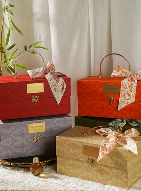 喜糖盒伴娘伴郎空盒高级包装盒红色婚礼伴手礼盒结婚礼盒空盒