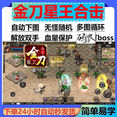 金刀星王合击辅助脚本现货软件996传奇挂机云手机黑科技神器boss