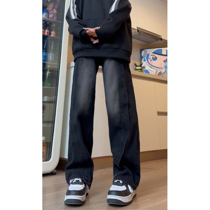 美式小众设计感复古工装裤子直筒阔腿裤高级感牛仔裤男DY178-P60,男装牛仔裤,星座808A-1