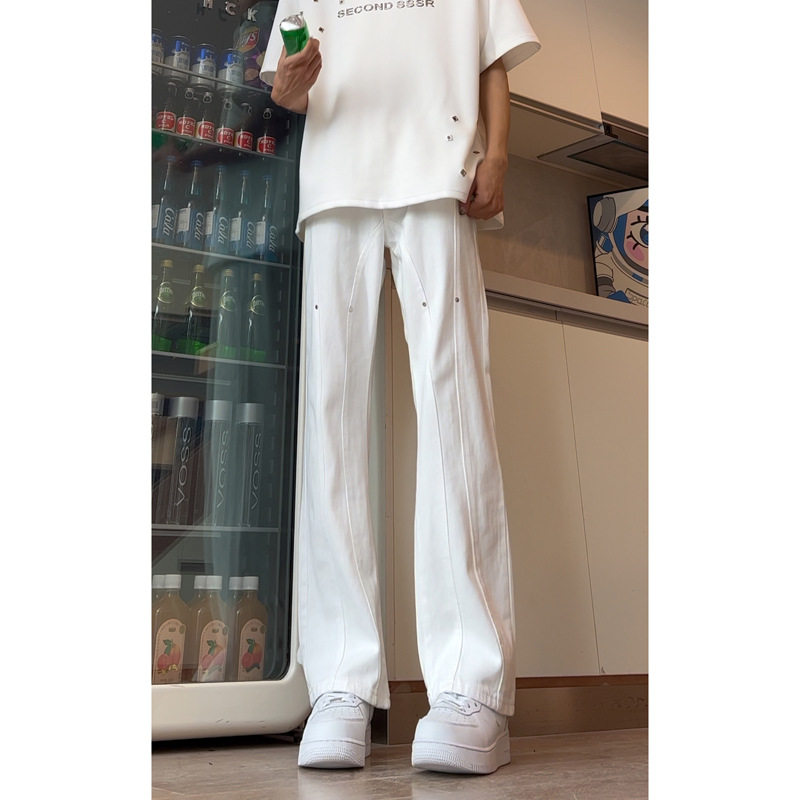 cleanfit白直筒裤修身显瘦裤子vibe裤子男款百搭牛仔裤DY263-P60.图片