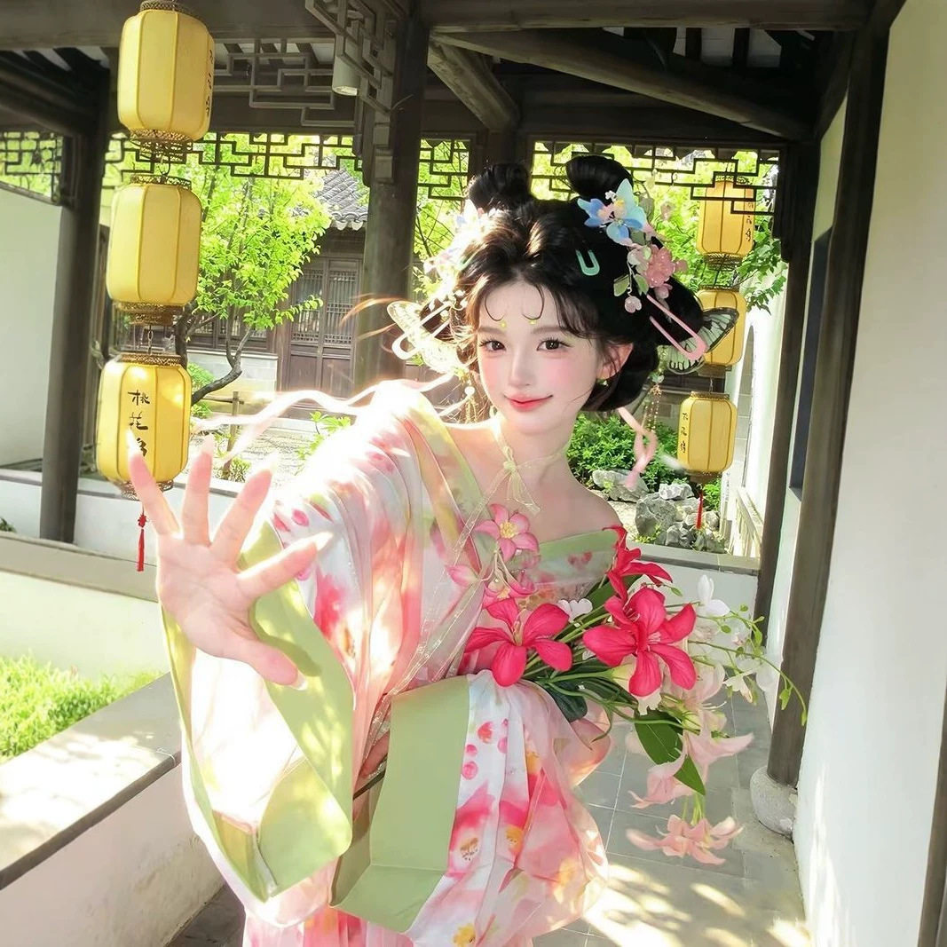 【美人图】系列战国袍汉服女新款古风超仙飘逸拖尾直裾襦裙氛围感