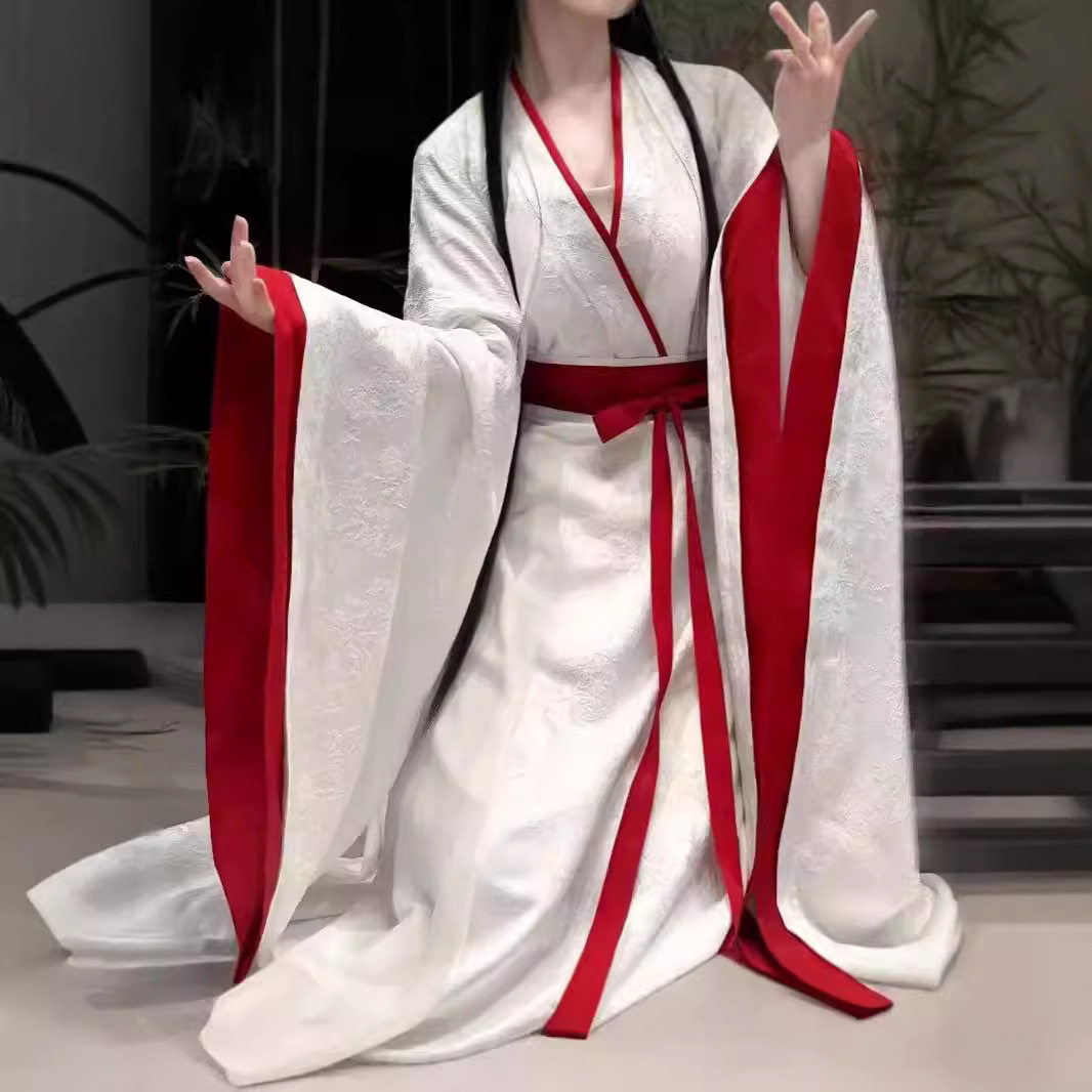 花间令鞠婧祎同款影视古装汉服女2024新款魏晋风交领齐腰直裾襦裙