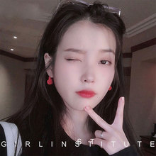 冷淡风复古红色爱心耳环女2020年新款潮韩国气质网红简约小巧耳钉