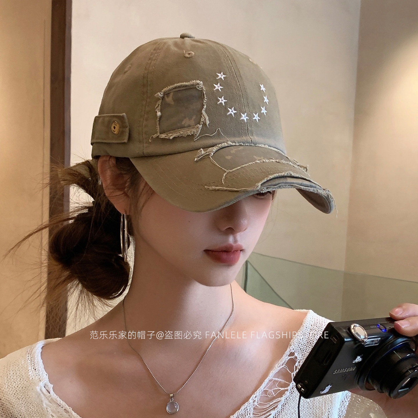 美式潮牌复古做旧鸭舌帽男女20帽子