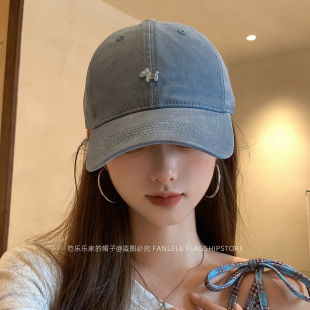 韩版 简约小马遮阳棒球帽子女ins春夏百搭宽帽檐显脸小软顶鸭舌帽